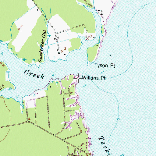 Topographic Map of Wilkins Point, NC