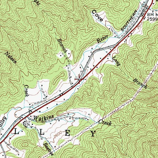 Topographic Map of Wright Branch, NC
