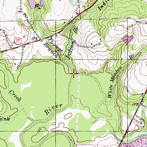 Topographic Map of Youngs Branch, NC