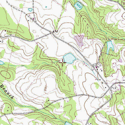Topographic Map of Reid Lake Number One Dam, NC