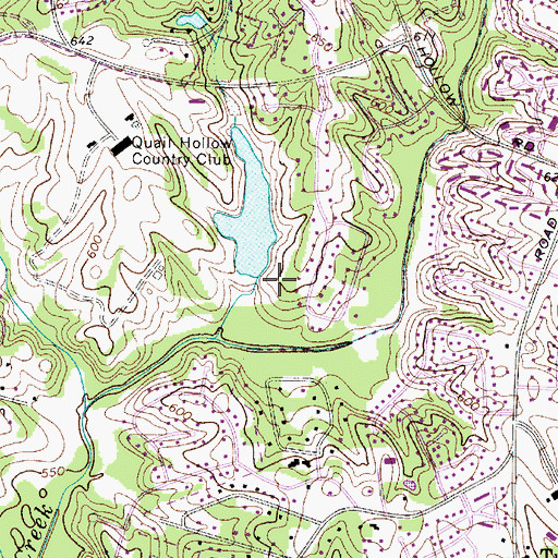 Topographic Map of Quail Hollow Country Club Lake Dam, NC