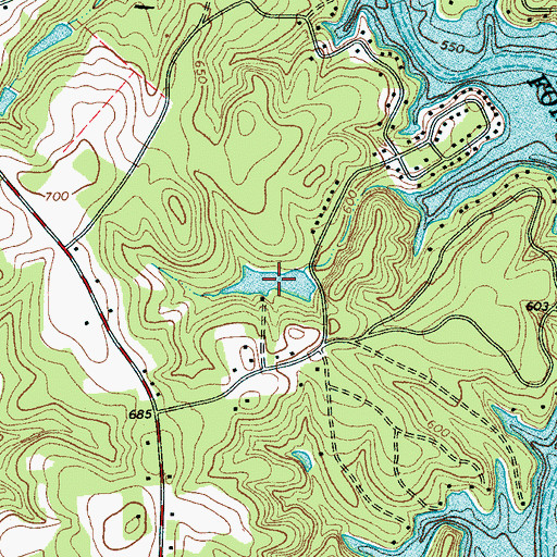 Topographic Map of Paradise Point Lake, NC