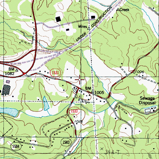 Topographic Map of Deering Milliken Lake, NC