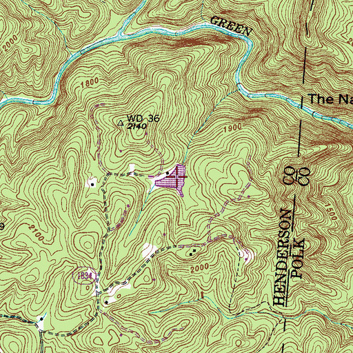 Topographic Map of Pegram Lake, NC