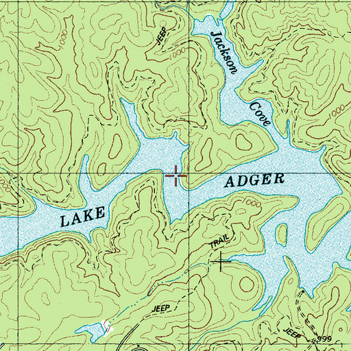 Topographic Map of Lake Adger, NC
