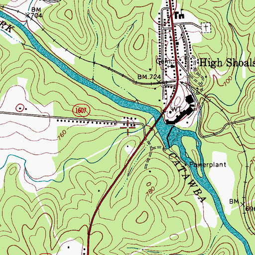 Topographic Map of High Shoals Lake, NC