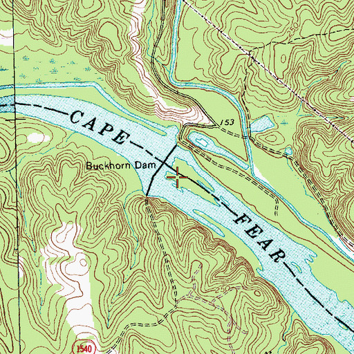 Topographic Map of Buckhorn Lake, NC