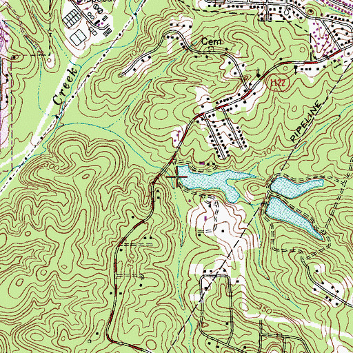 Topographic Map of Frazier Lake Dam, NC