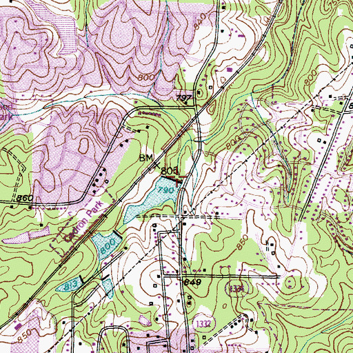 Topographic Map of Linthicum Lake Dam, NC