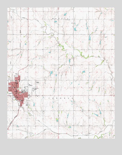 Cordell, OK USGS Topographic Map