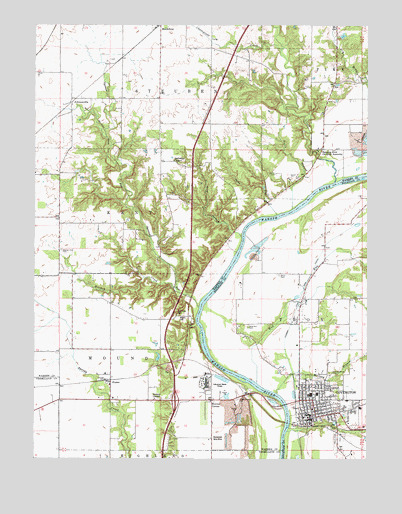 Covington, IN USGS Topographic Map