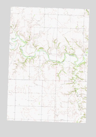 Crown Butte Creek SW, ND USGS Topographic Map