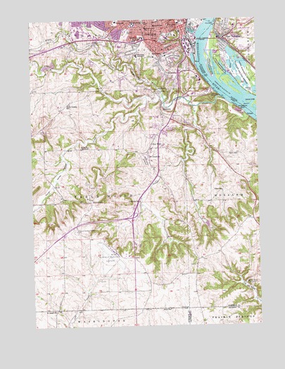 Dubuque South, IA USGS Topographic Map