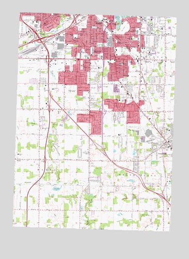Flint South, MI USGS Topographic Map