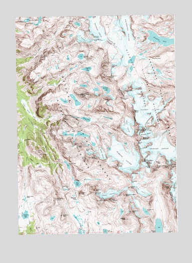 Gannett Peak, WY USGS Topographic Map