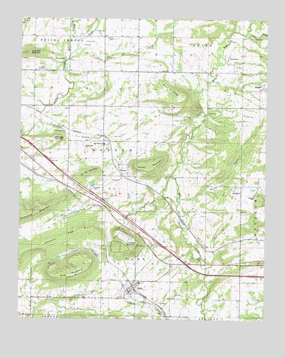 Gans, OK USGS Topographic Map