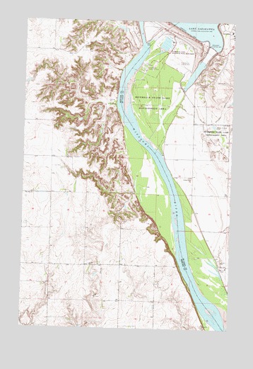 Garrison Dam South, ND USGS Topographic Map