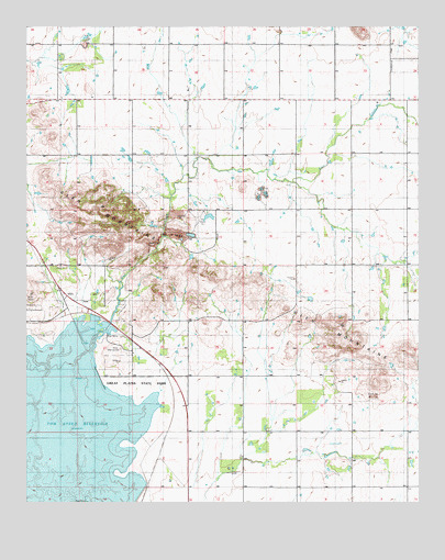 Glen Mountains, OK USGS Topographic Map