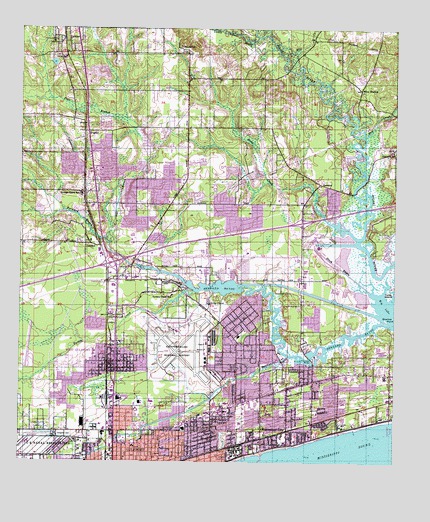 Gulfport North, MS Topographic Map - TopoQuest