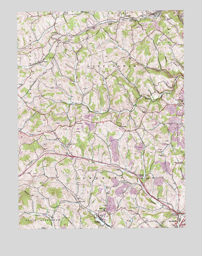 Hackett, PA USGS Topographic Map