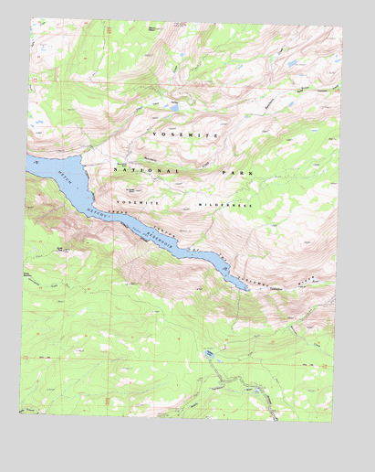 Hetch Hetchy Reservoir, CA USGS Topographic Map