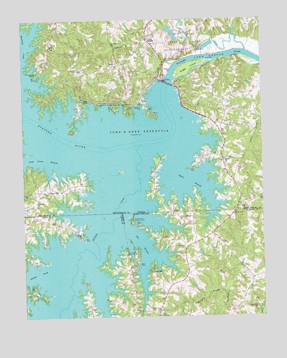 John H Kerr Dam, VA USGS Topographic Map