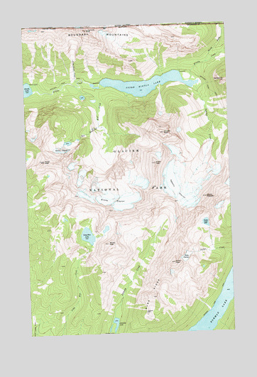 Kintla Peak, MT USGS Topographic Map