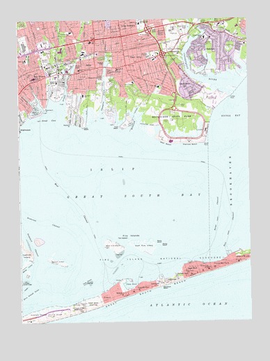 Bay Shore East, NY USGS Topographic Map