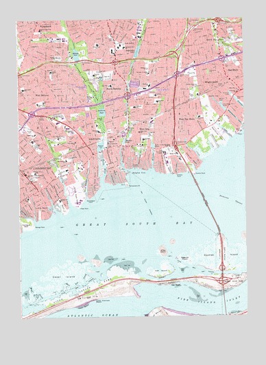 Bay Shore West, NY USGS Topographic Map