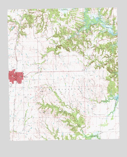 Marietta East, OK USGS Topographic Map