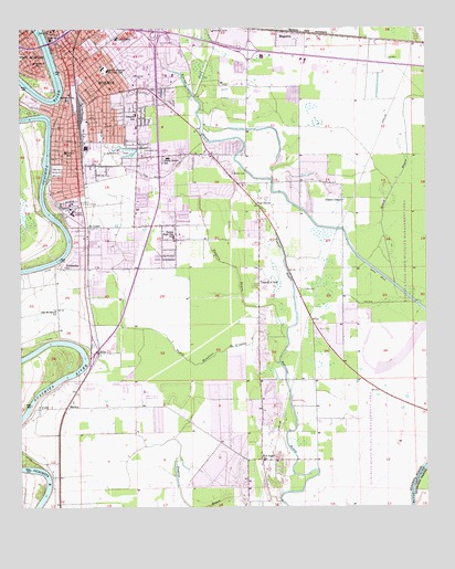 Monroe South, LA USGS Topographic Map