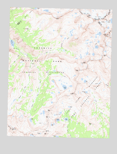 Mount Lyell, CA USGS Topographic Map