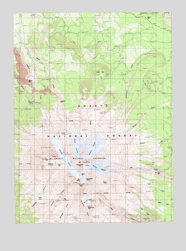 Mount Shasta, CA USGS Topographic Map