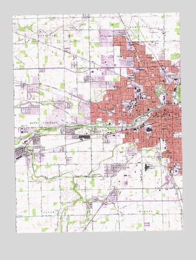 Muncie West, IN USGS Topographic Map