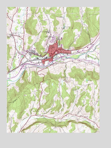 Oneonta, NY USGS Topographic Map