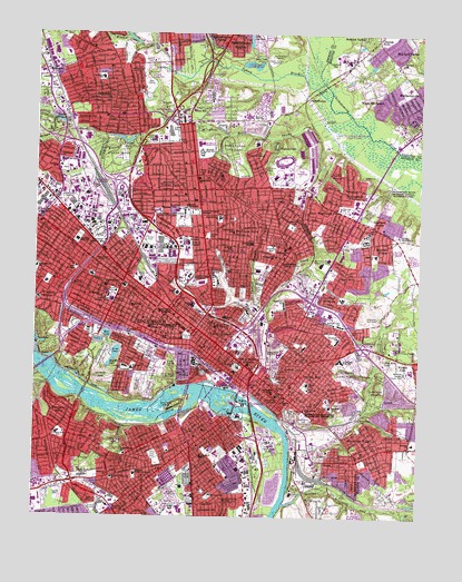 Richmond Va Elevation Map Richmond, Va Topographic Map - Topoquest