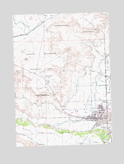 Riverton West, WY USGS Topographic Map