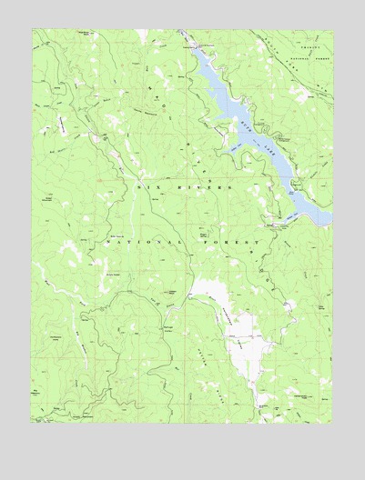 Ruth Lake, CA USGS Topographic Map
