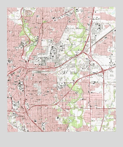 San Antonio East, TX USGS Topographic Map
