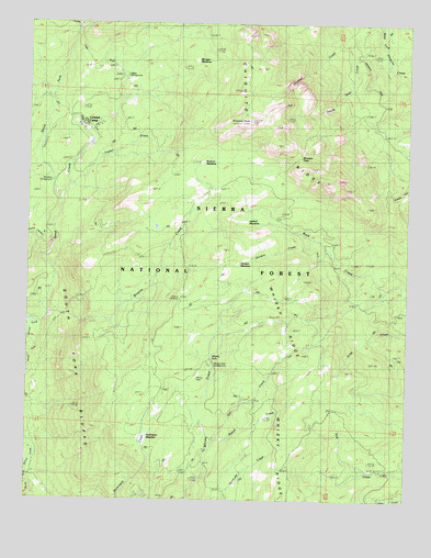 Shuteye Peak, CA USGS Topographic Map