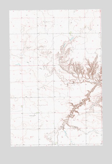 Square Butte NE, MT USGS Topographic Map