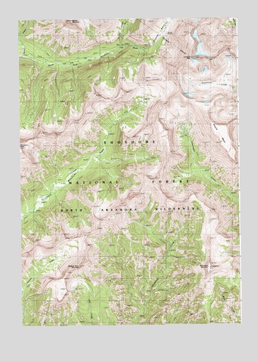 Sunlight Peak, WY USGS Topographic Map