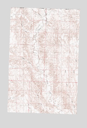 Thoeny Hills East, MT USGS Topographic Map
