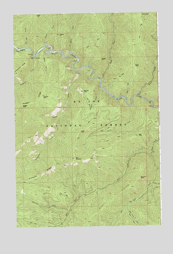 Thor Mountain, ID USGS Topographic Map