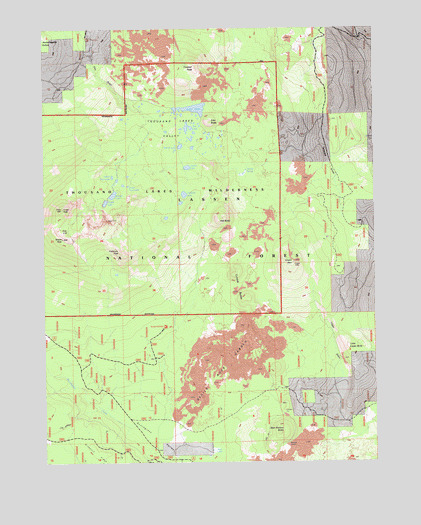 Thousand Lakes Valley, CA USGS Topographic Map