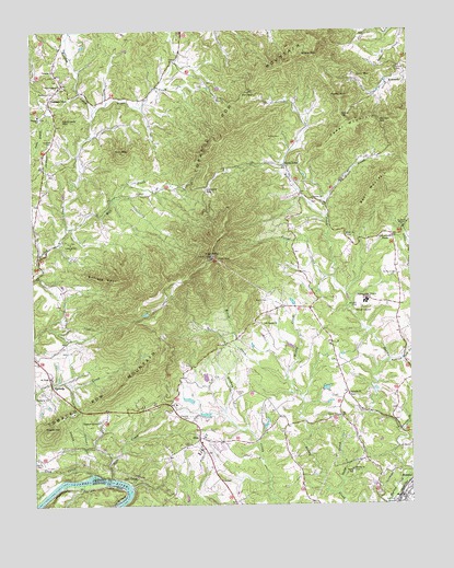 Tobacco Row Mountain, VA USGS Topographic Map