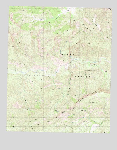 Topatopa Mountains, CA USGS Topographic Map