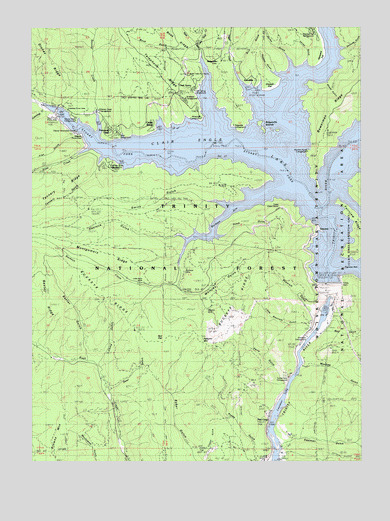 Trinity Dam, CA USGS Topographic Map
