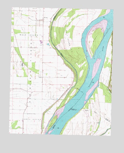 Wolf Island, MO USGS Topographic Map