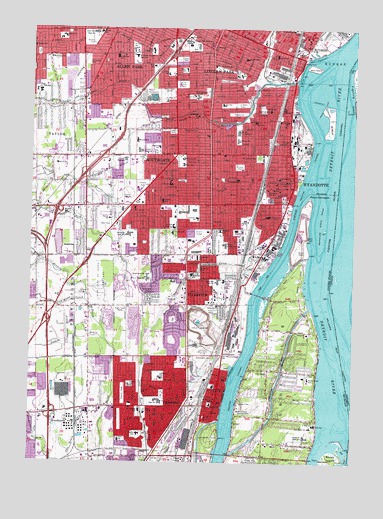 Wyandotte, MI USGS Topographic Map